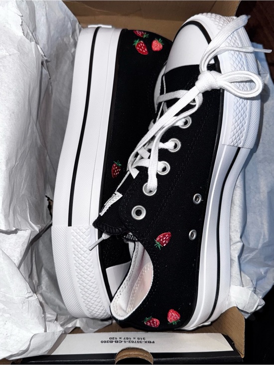 Converse Shoes - New cute Converse Chuck Taylor Low-Top Sneakers with Strawberry Embroidery